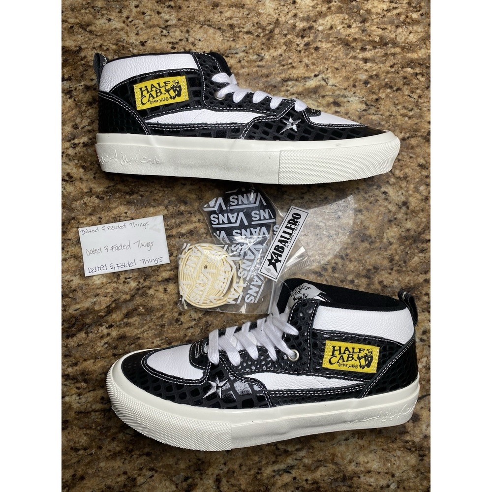 Men Size 8‎ Vans x Carpet Company Skate Half Cab Shoes Black Dragon Leather *NEW